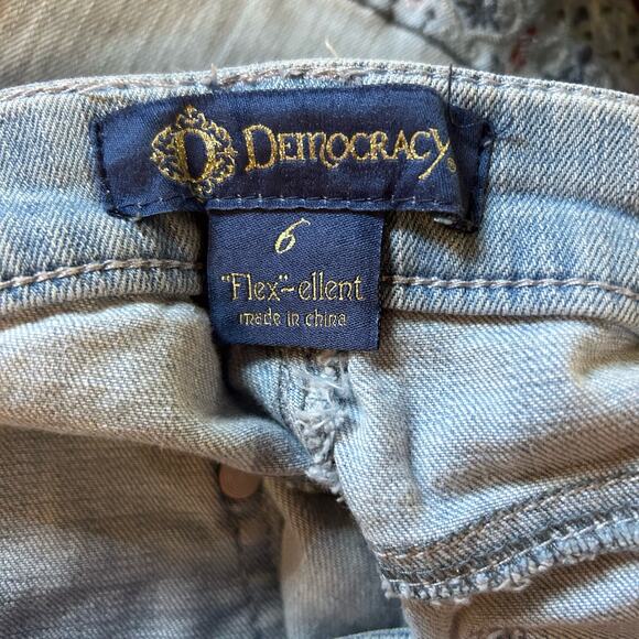 Democracy Flex-ellent Ankle Skimmer Jeans Size 6 Embroidered Tassel Boho Cottage - Picture 5 of 8